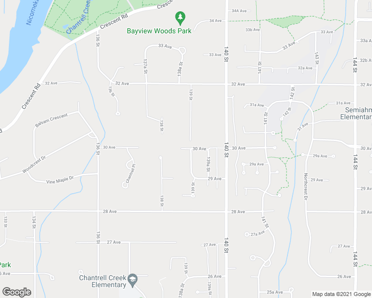 map of restaurants, bars, coffee shops, grocery stores, and more near 13878 30 Avenue in Surrey