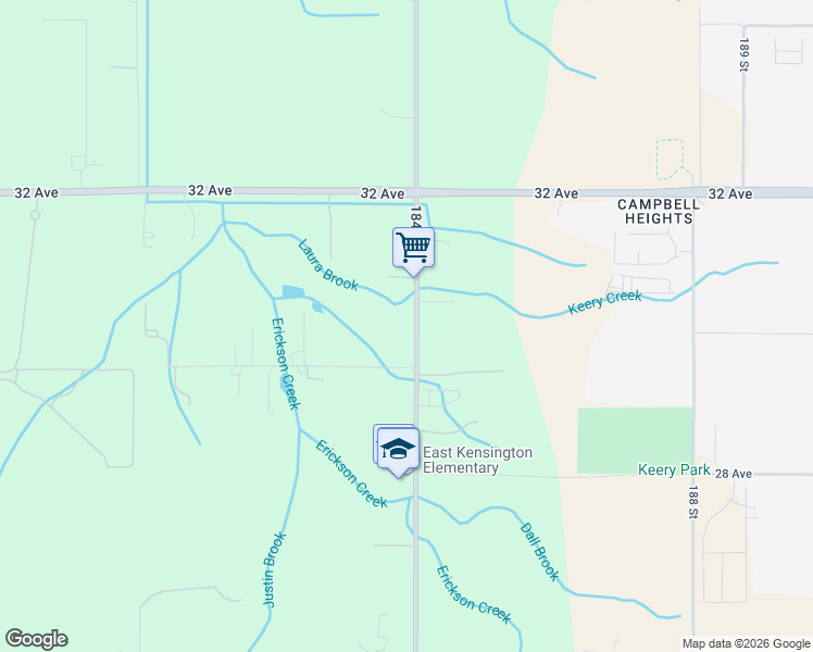 map of restaurants, bars, coffee shops, grocery stores, and more near 3011 184 Street in Surrey