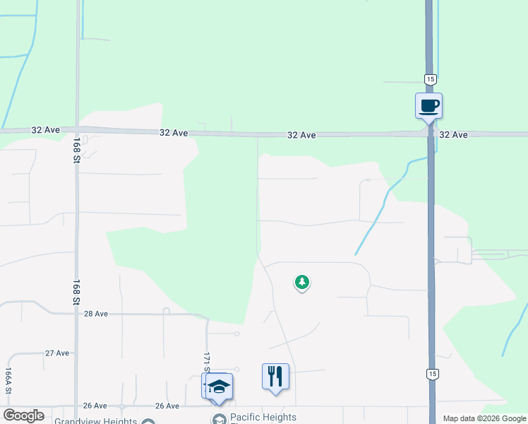 map of restaurants, bars, coffee shops, grocery stores, and more near 17217 Hillview Place in Surrey