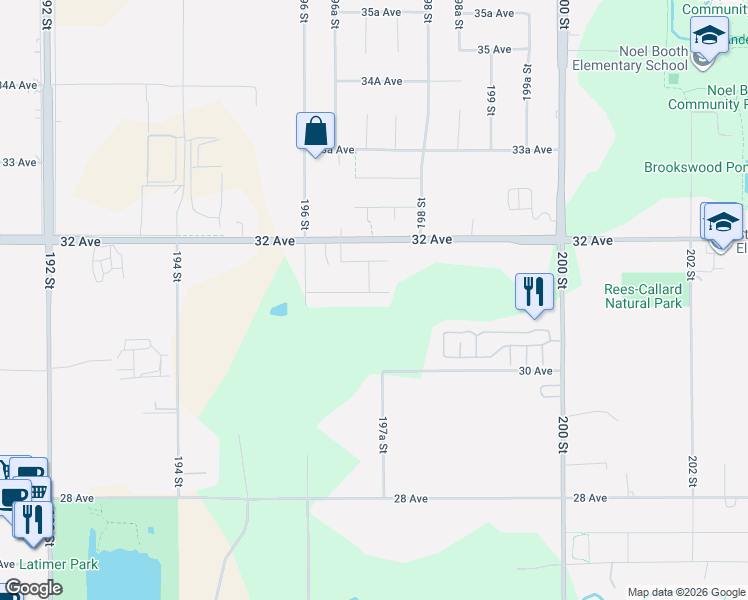 map of restaurants, bars, coffee shops, grocery stores, and more near in Langley
