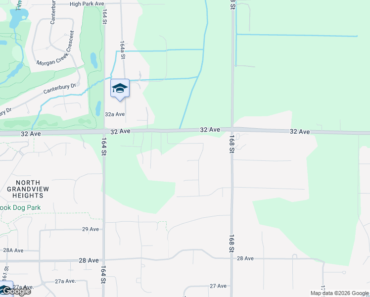 map of restaurants, bars, coffee shops, grocery stores, and more near 16652 31B Avenue in Surrey
