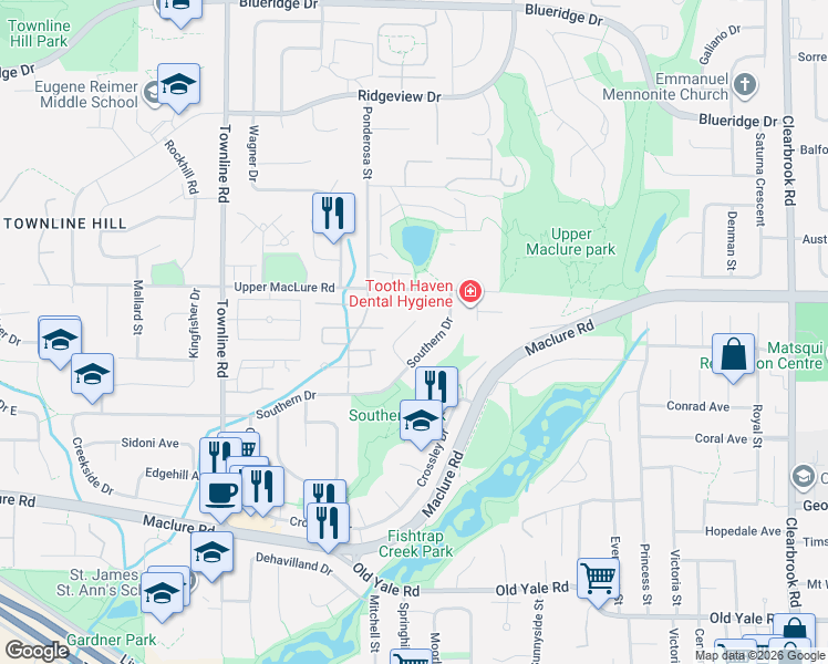 map of restaurants, bars, coffee shops, grocery stores, and more near 31466 Jean Court in Abbotsford