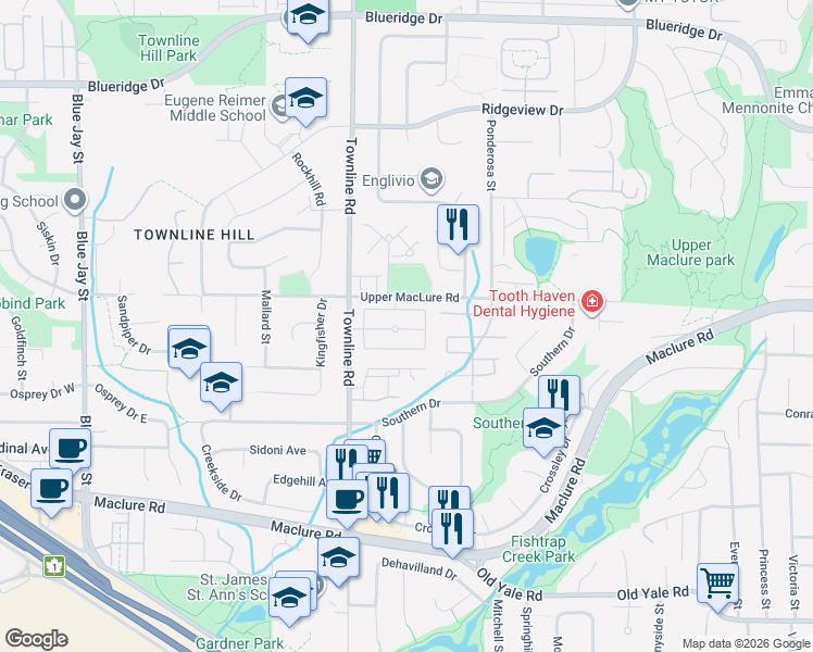 map of restaurants, bars, coffee shops, grocery stores, and more near in Abbotsford