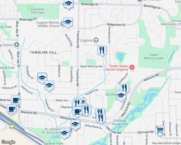map of restaurants, bars, coffee shops, grocery stores, and more near in Abbotsford