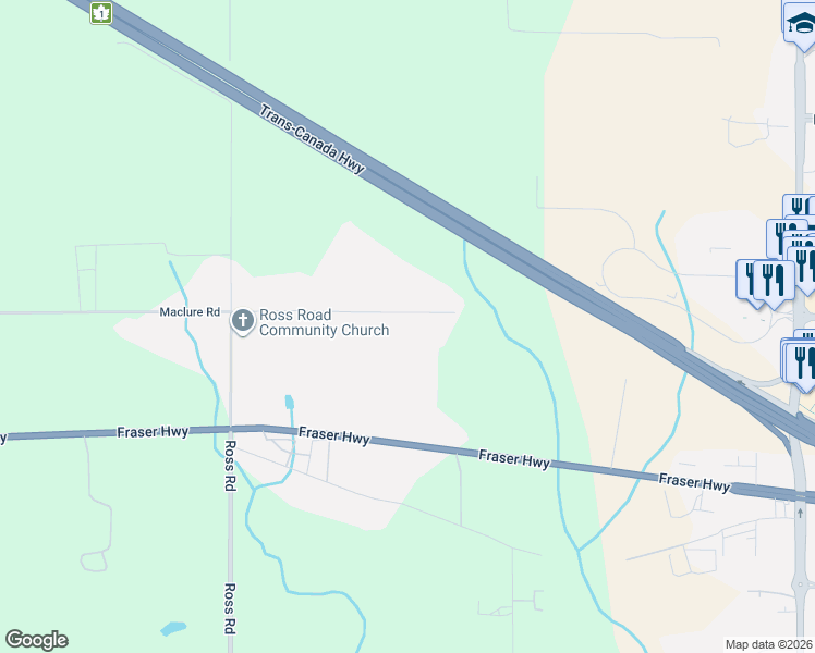 map of restaurants, bars, coffee shops, grocery stores, and more near 29852 Maclure Road in Abbotsford