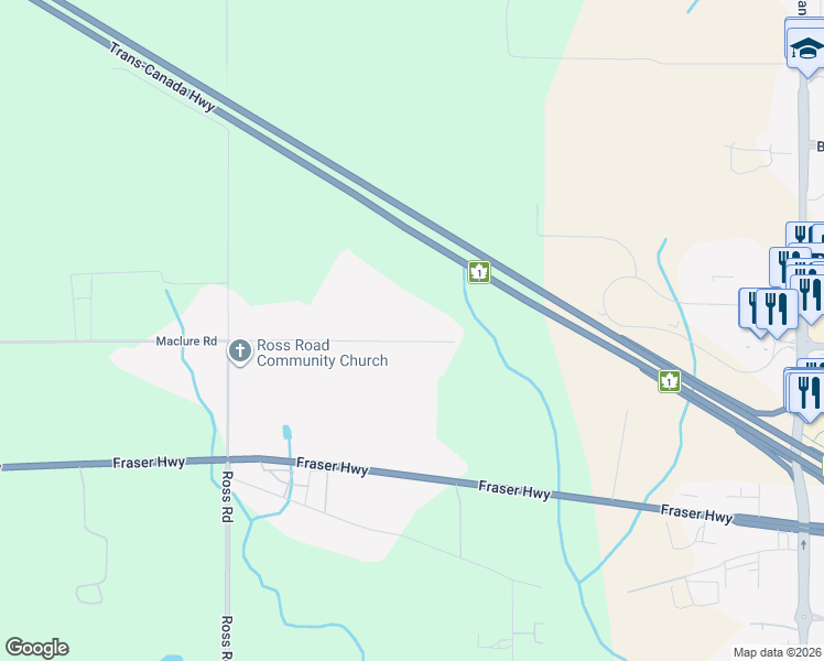 map of restaurants, bars, coffee shops, grocery stores, and more near 29845 Maclure Road in Abbotsford