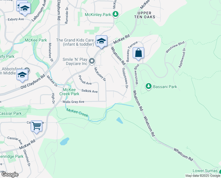 map of restaurants, bars, coffee shops, grocery stores, and more near 35479 Tweedsmuir Drive in Abbotsford