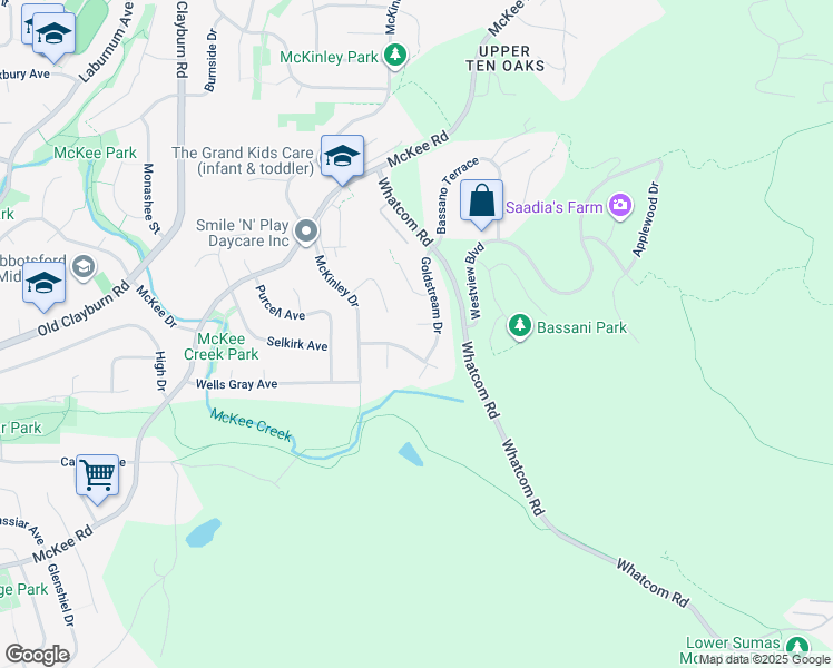 map of restaurants, bars, coffee shops, grocery stores, and more near 35560 Cathedral Court in Abbotsford