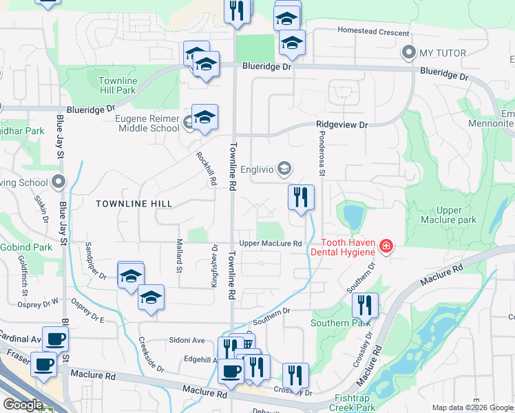 map of restaurants, bars, coffee shops, grocery stores, and more near 31274 Wagner Avenue in Abbotsford