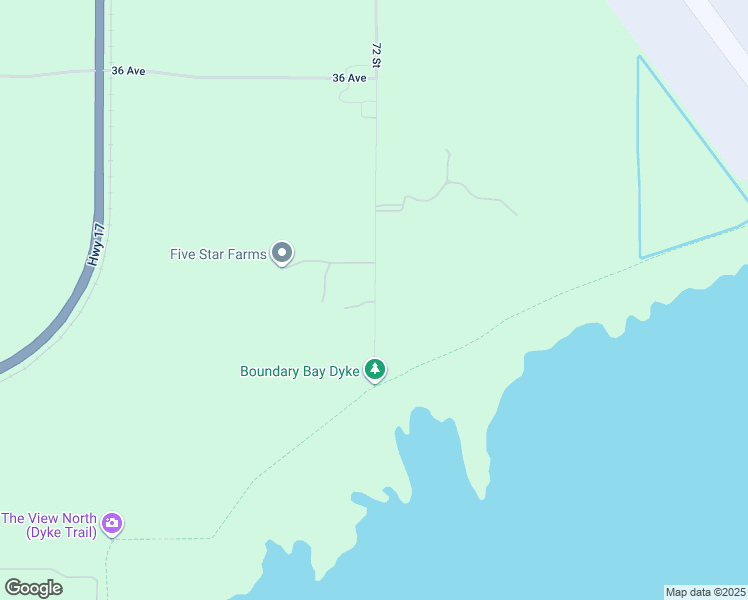 map of restaurants, bars, coffee shops, grocery stores, and more near 3255 72 Street in Delta