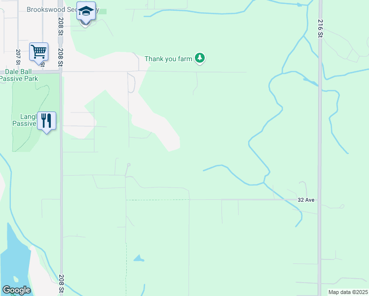 map of restaurants, bars, coffee shops, grocery stores, and more near 3390 210 Street in Langley Township