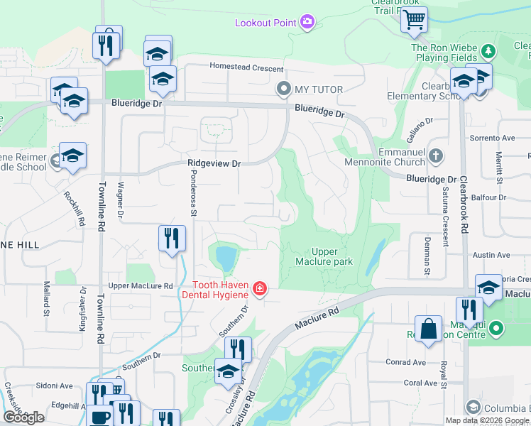 map of restaurants, bars, coffee shops, grocery stores, and more near 31517 Spur Avenue in Abbotsford
