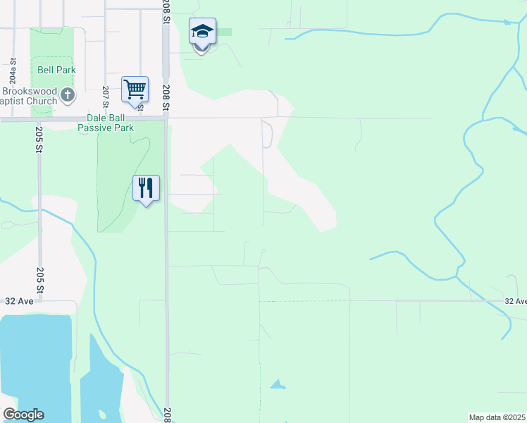 map of restaurants, bars, coffee shops, grocery stores, and more near 3390 210 Street in Langley