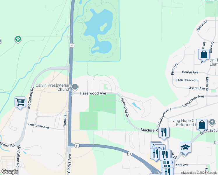 map of restaurants, bars, coffee shops, grocery stores, and more near 3480 Juniper Crescent in Abbotsford
