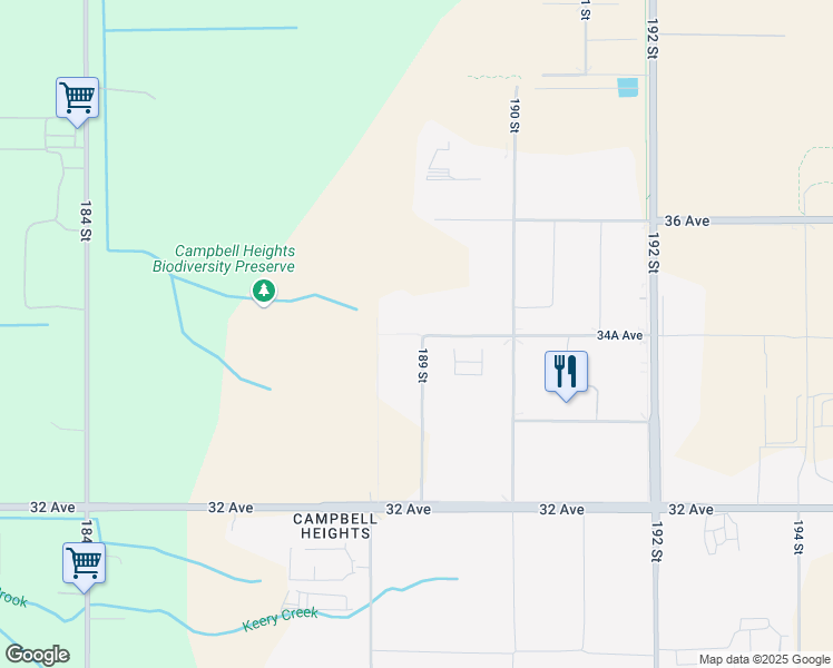 map of restaurants, bars, coffee shops, grocery stores, and more near 14752 34A Avenue in Surrey