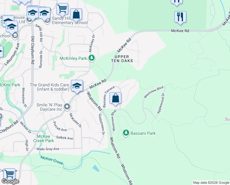 map of restaurants, bars, coffee shops, grocery stores, and more near 35647 Terravista Place in Abbotsford
