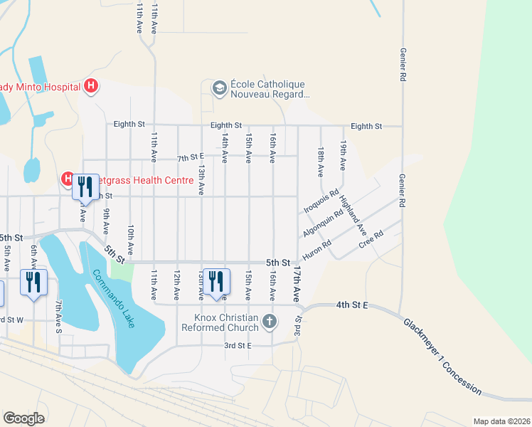 map of restaurants, bars, coffee shops, grocery stores, and more near 291 16th Avenue in Cochrane