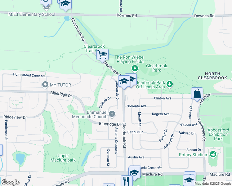 map of restaurants, bars, coffee shops, grocery stores, and more near 31958 Samuel Court in Abbotsford