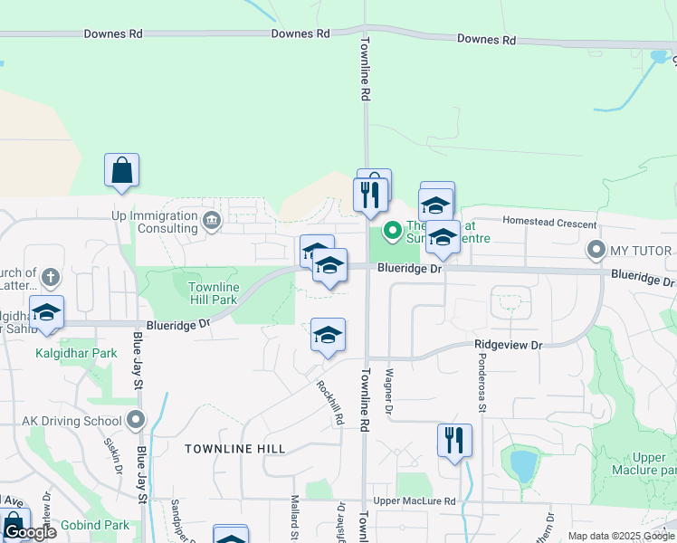 map of restaurants, bars, coffee shops, grocery stores, and more near in Abbotsford