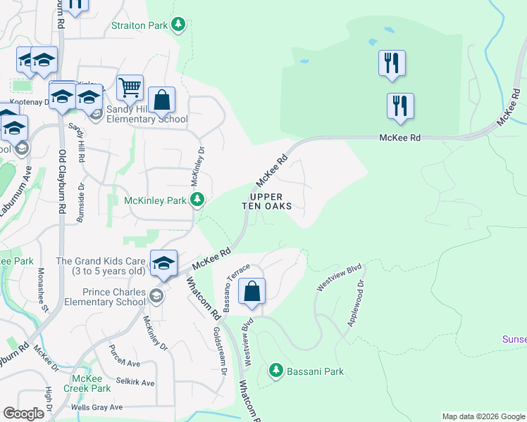 map of restaurants, bars, coffee shops, grocery stores, and more near in Abbotsford