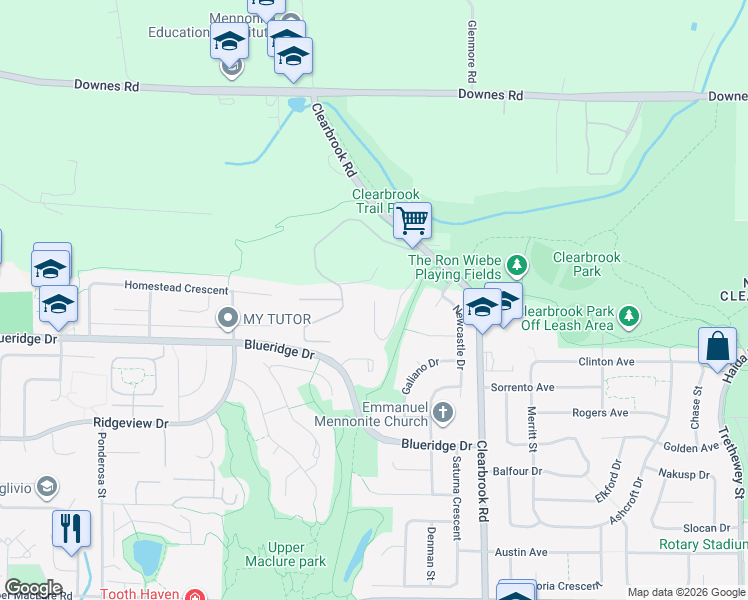 map of restaurants, bars, coffee shops, grocery stores, and more near 3737 Clearbrook Road in Abbotsford