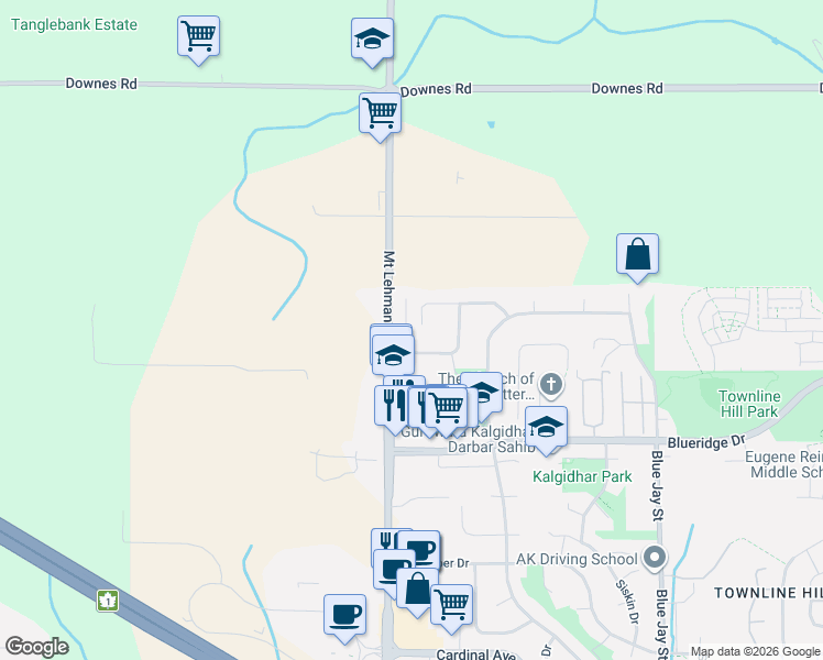 map of restaurants, bars, coffee shops, grocery stores, and more near 30456 Heritage Drive in Abbotsford