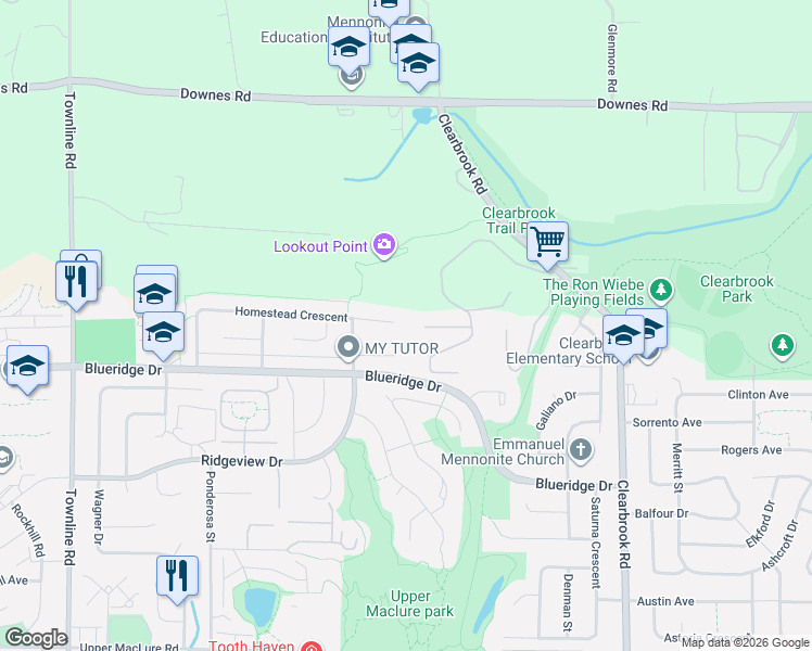 map of restaurants, bars, coffee shops, grocery stores, and more near 31641 Harmony Court in Abbotsford