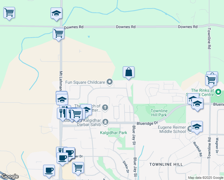 map of restaurants, bars, coffee shops, grocery stores, and more near 30690 Crestview Avenue in Abbotsford