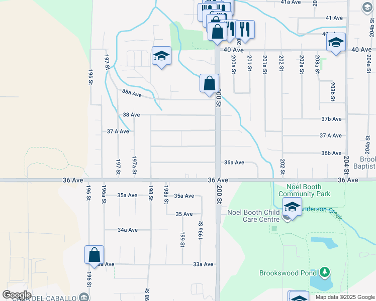map of restaurants, bars, coffee shops, grocery stores, and more near 19886 37 Avenue in Langley