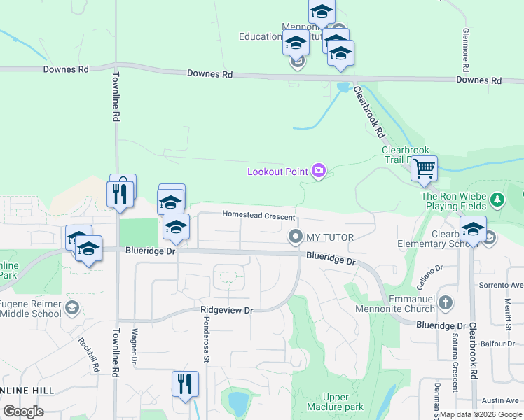 map of restaurants, bars, coffee shops, grocery stores, and more near 31533 Homestead Crescent in Abbotsford