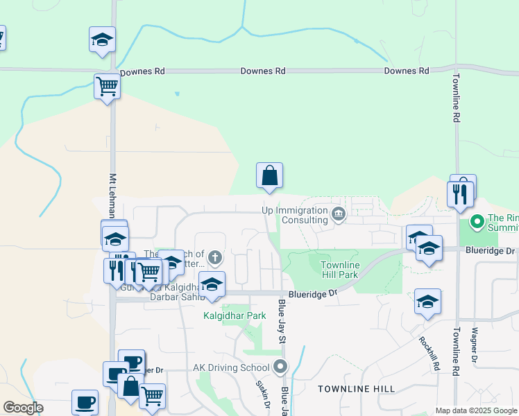 map of restaurants, bars, coffee shops, grocery stores, and more near 30759 Crestview Avenue in Abbotsford