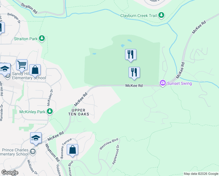 map of restaurants, bars, coffee shops, grocery stores, and more near 35846 McKee Road in Abbotsford