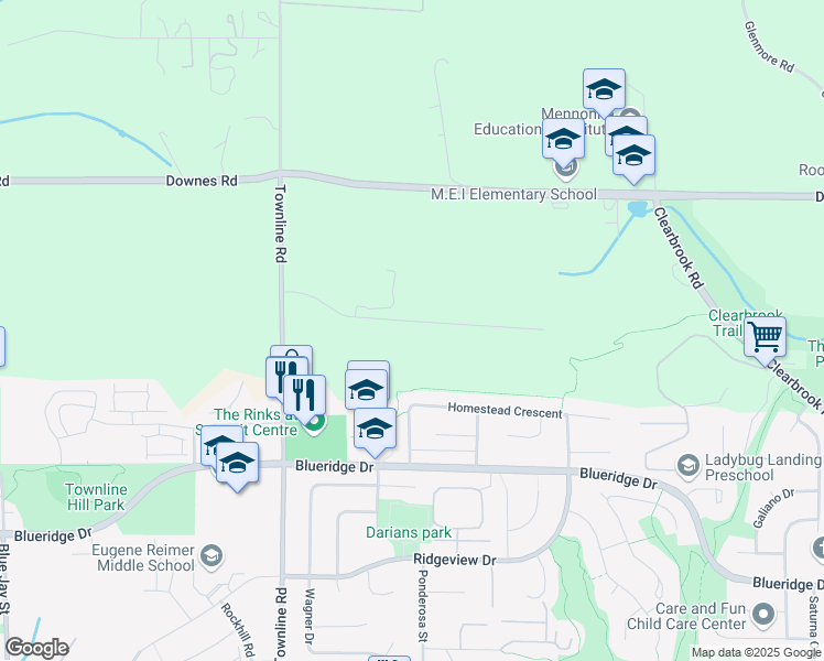 map of restaurants, bars, coffee shops, grocery stores, and more near 31398 Brookside Avenue in Abbotsford