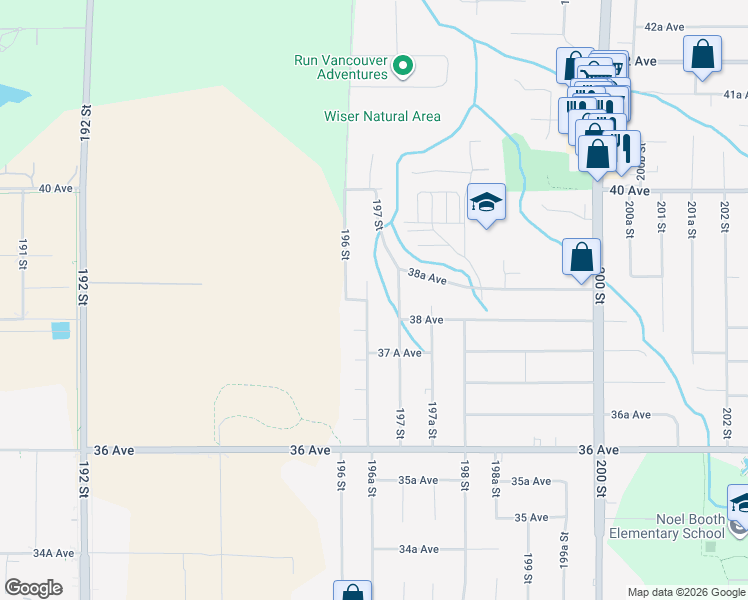 map of restaurants, bars, coffee shops, grocery stores, and more near 3836 196A Street in Langley
