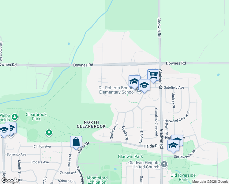map of restaurants, bars, coffee shops, grocery stores, and more near 32563 Verdon Way in Abbotsford