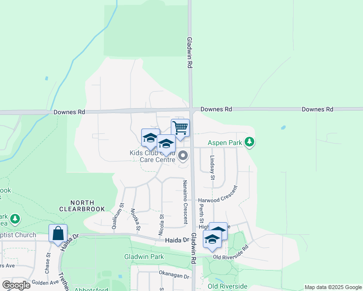 map of restaurants, bars, coffee shops, grocery stores, and more near 32777 Chilcotin Drive in Abbotsford