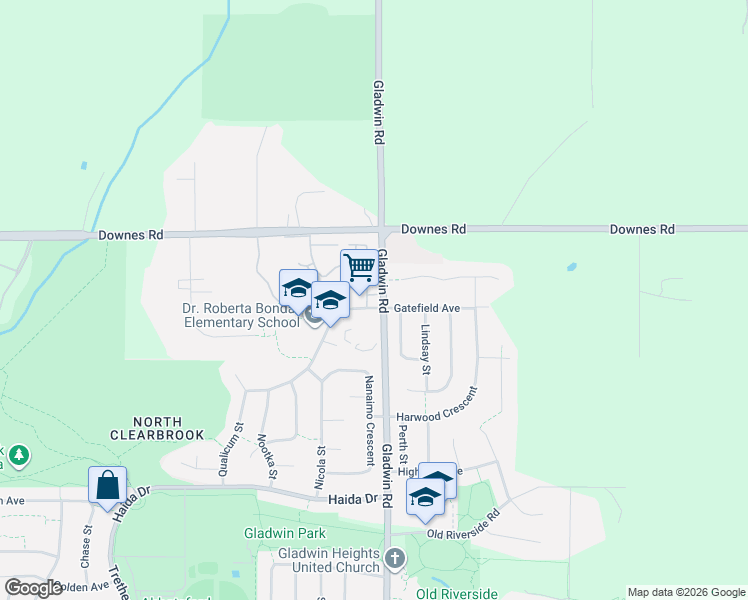 map of restaurants, bars, coffee shops, grocery stores, and more near 32777 Chilcotin Drive in Abbotsford