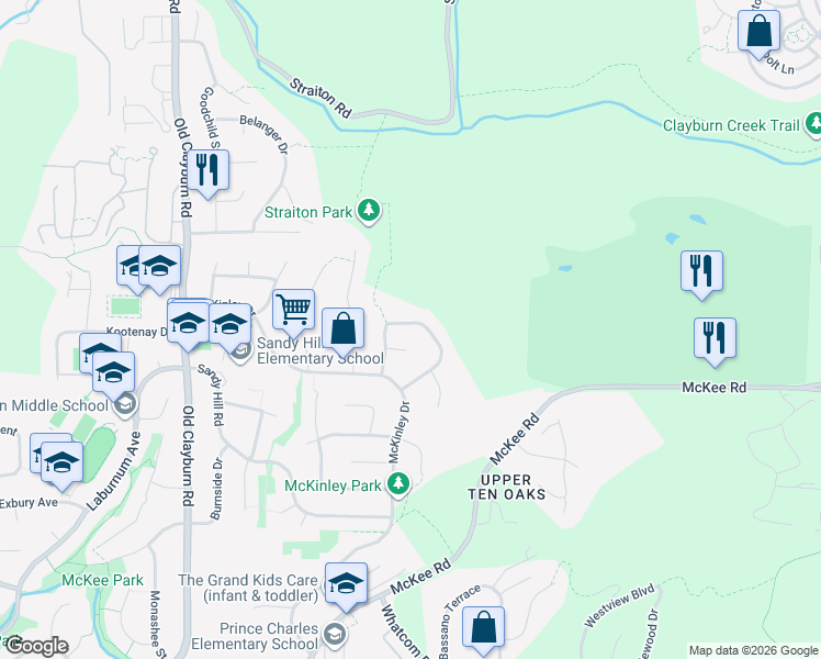 map of restaurants, bars, coffee shops, grocery stores, and more near 35532 Angus Crescent in Abbotsford