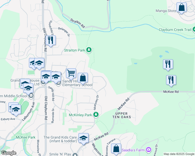 map of restaurants, bars, coffee shops, grocery stores, and more near 35522 Angus Crescent in Abbotsford