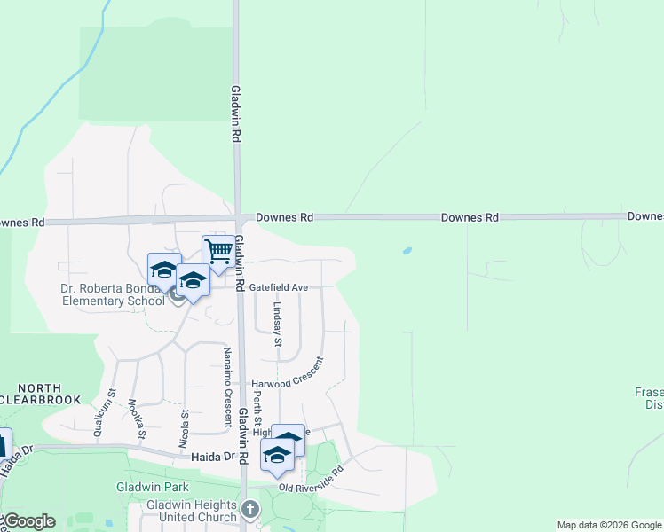 map of restaurants, bars, coffee shops, grocery stores, and more near 32958 Harwood Place in Abbotsford