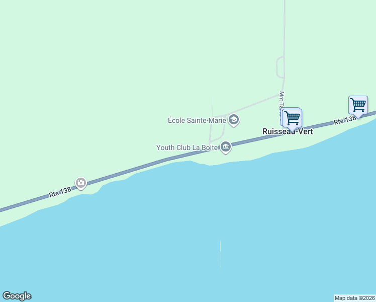map of restaurants, bars, coffee shops, grocery stores, and more near 538 Route 138 in Ragueneau