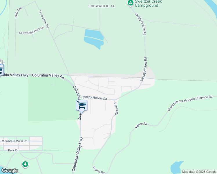 map of restaurants, bars, coffee shops, grocery stores, and more near 3942 Columbia Valley Highway in Cultus Lake