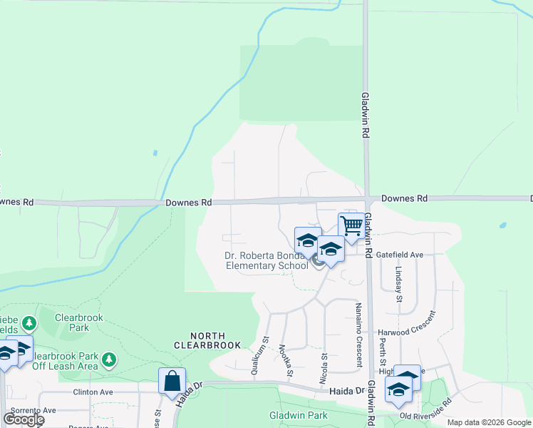 map of restaurants, bars, coffee shops, grocery stores, and more near 32576 Downes Road in Abbotsford