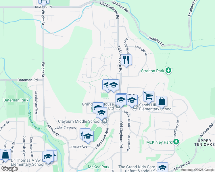 map of restaurants, bars, coffee shops, grocery stores, and more near 35152 Christina Place in Abbotsford
