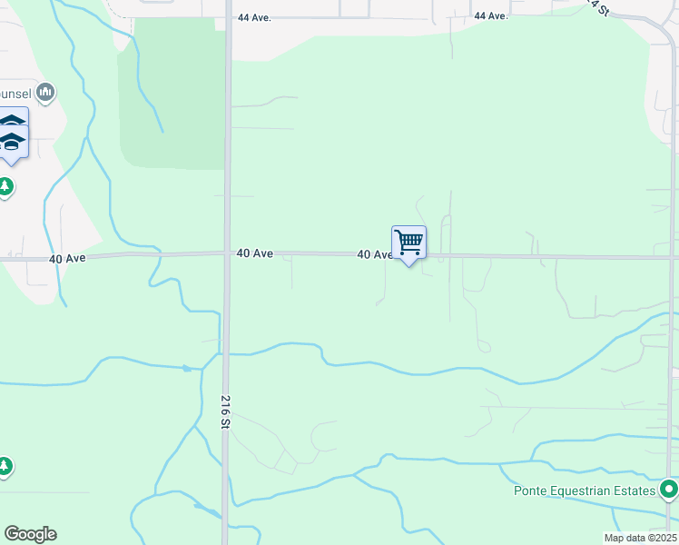 map of restaurants, bars, coffee shops, grocery stores, and more near 21810 40 Avenue in Langley