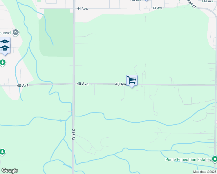 map of restaurants, bars, coffee shops, grocery stores, and more near 21802 40 Avenue in Langley