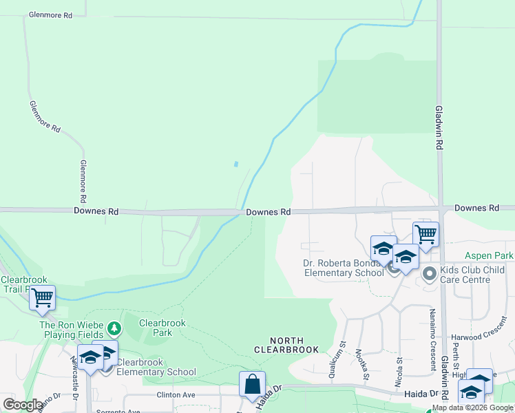 map of restaurants, bars, coffee shops, grocery stores, and more near 32383 Downes Road in Abbotsford