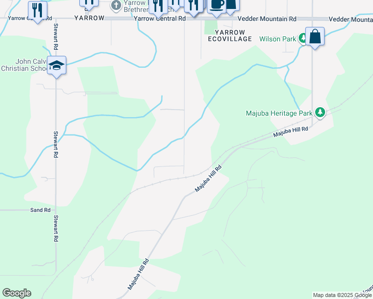 map of restaurants, bars, coffee shops, grocery stores, and more near 4054 Eckert Street in Chilliwack