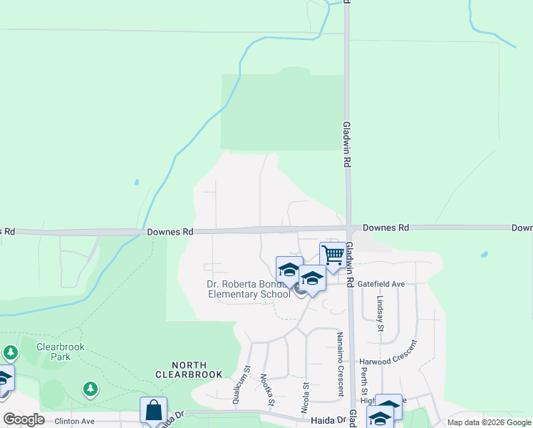 map of restaurants, bars, coffee shops, grocery stores, and more near 4024 Prairie Street in Abbotsford