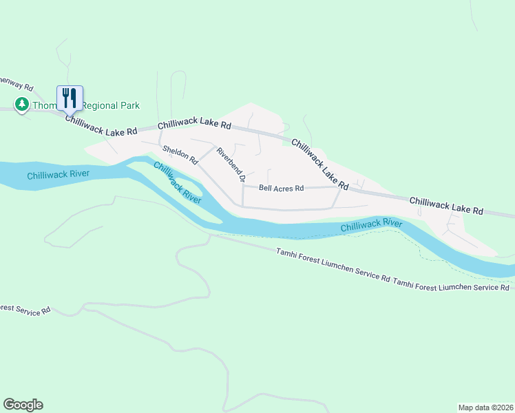map of restaurants, bars, coffee shops, grocery stores, and more near 49125 Bell Acres Road in Chilliwack